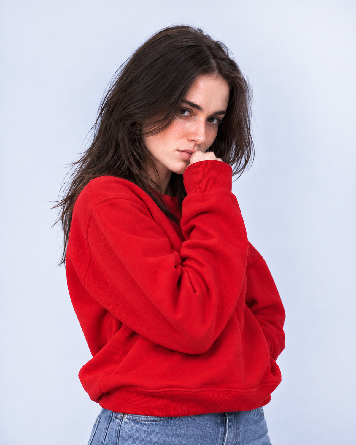 Basics unisex mikina červená