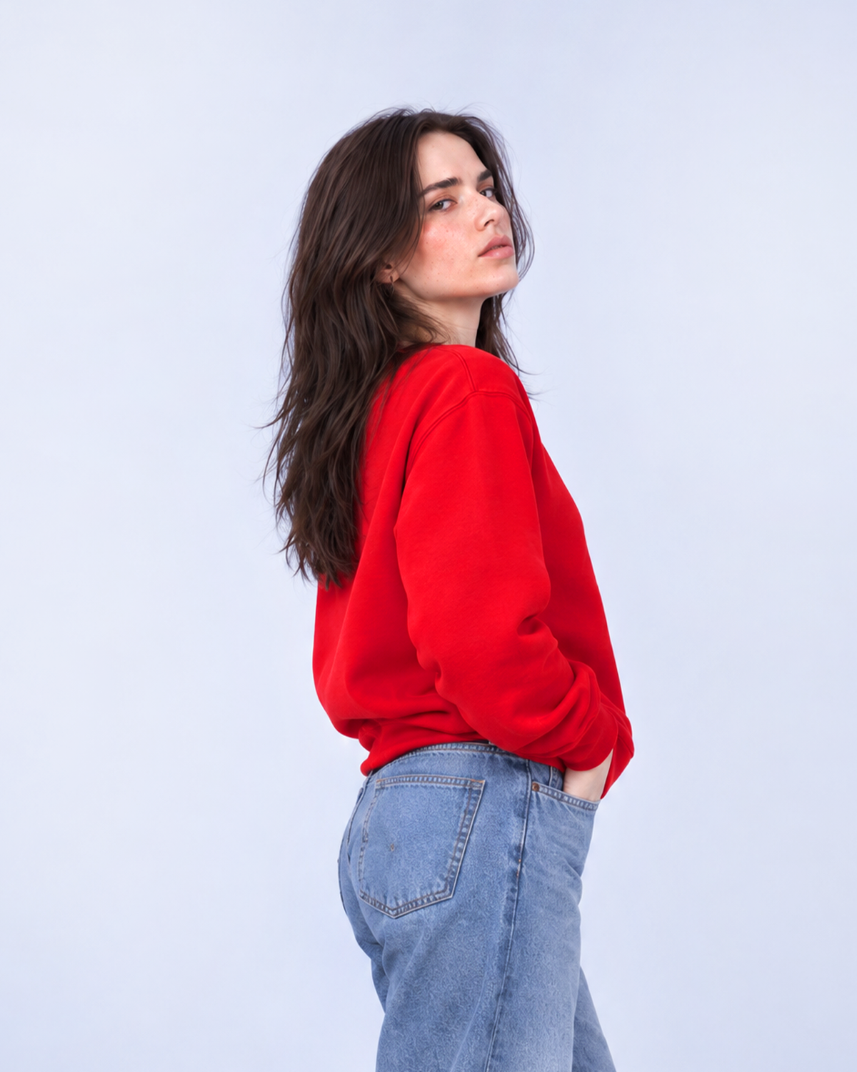 Basics unisex mikina červená