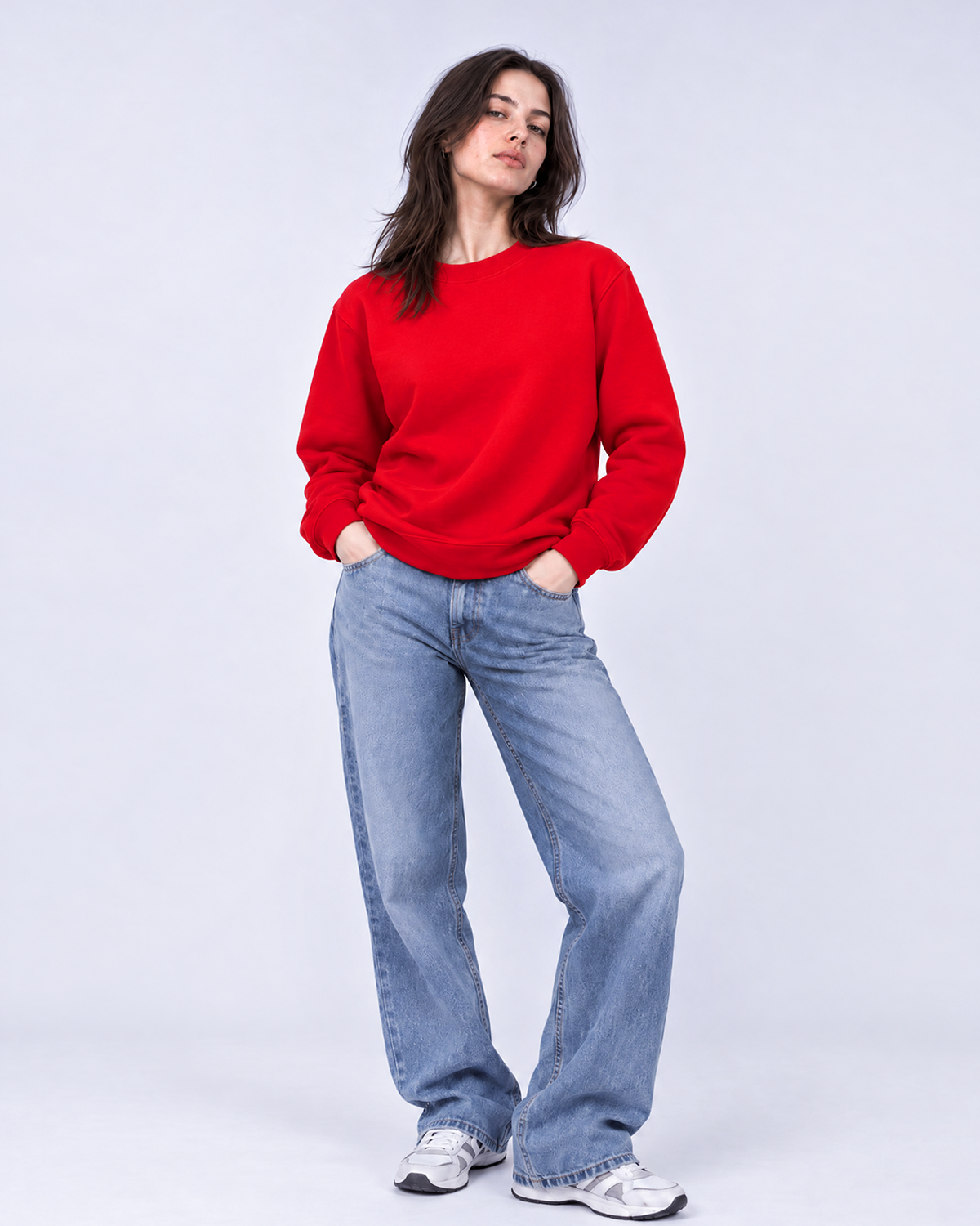 Basics unisex mikina červená