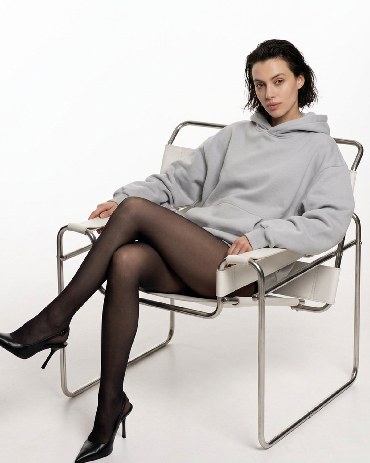 Basics mikina s kapucňou unisex šedá